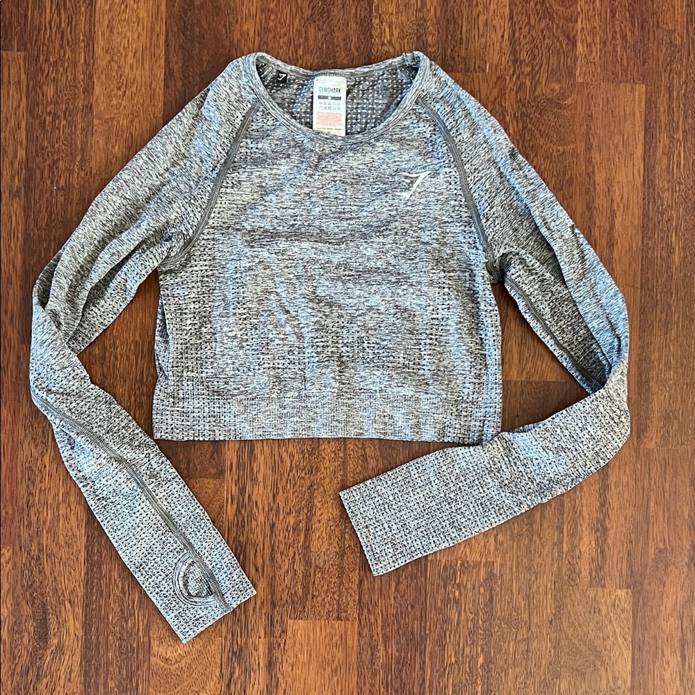 Gymshark Heathered Gray Crop Top M